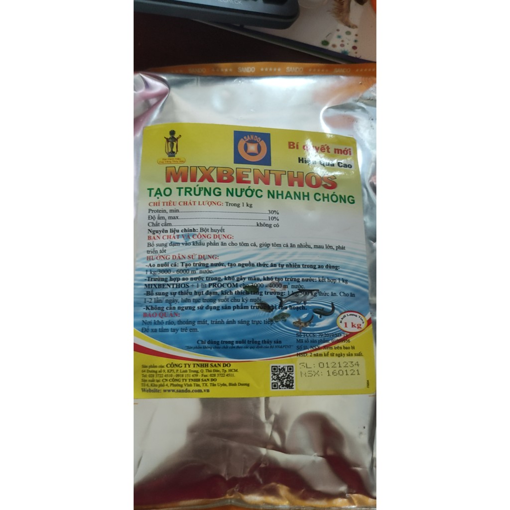 [ Hàng Chính Hãng] San Super Benthos và Mixben thos 1 kg   siêu tạo trứng nước, cho cá beta guppy con.