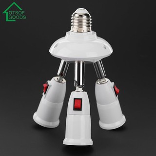 3/4 Heads E27 Splitter Lamp Base LED Light Holder Adapter Socket