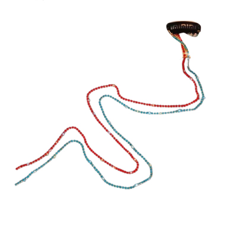 Chuỗi Dây Tua Rua Đính Đá Trang Trí Tóc Đuôi Ngựa