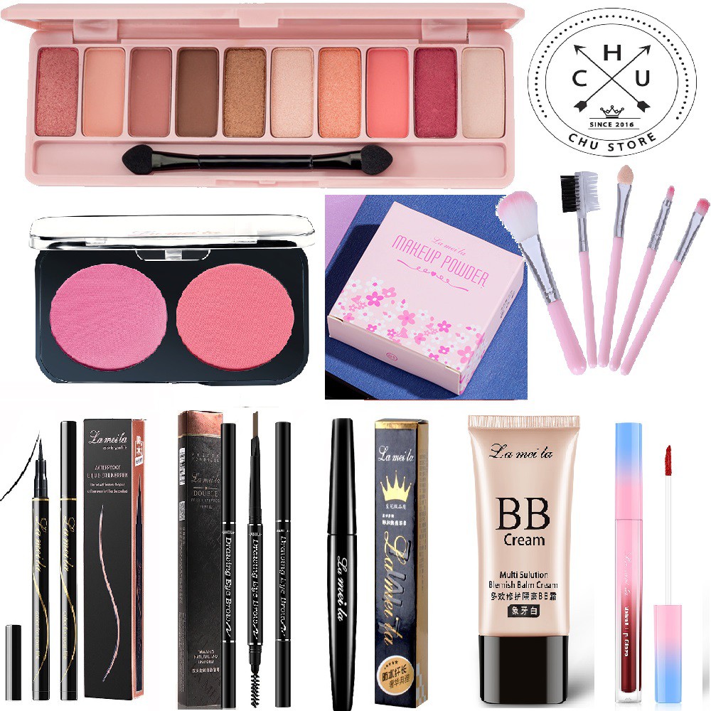 Bộ trang điểm Lameila Images 9 món Kem BB, Phấn phủ, Phấn mắt, Mascara, Chì kẻ mày, Bút dạ kẻ mắt, Son kem, Má Hồng.....