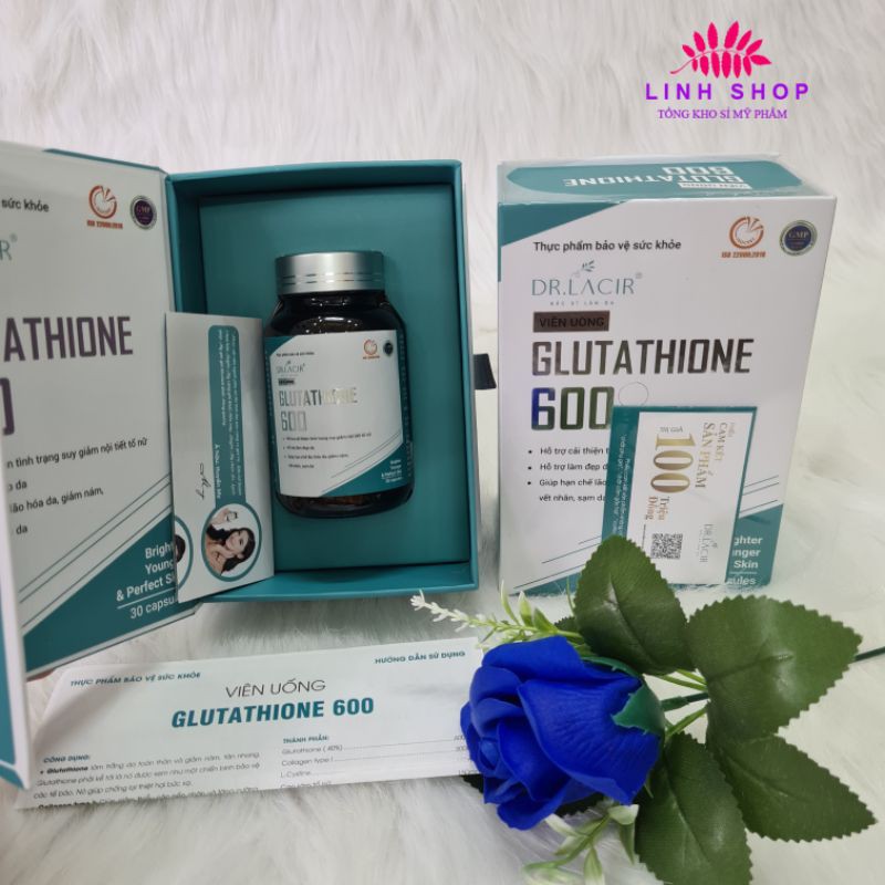VIÊN UỐNG NÁM TRẮNG DA GLUTATHION 600 DR.LACIR (hộp 30 viên)