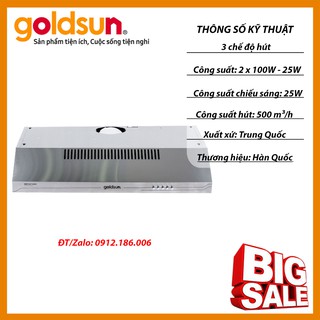 Máy hút mùi Goldsun GS-709I* (Điều khiển cơ) chính hãng