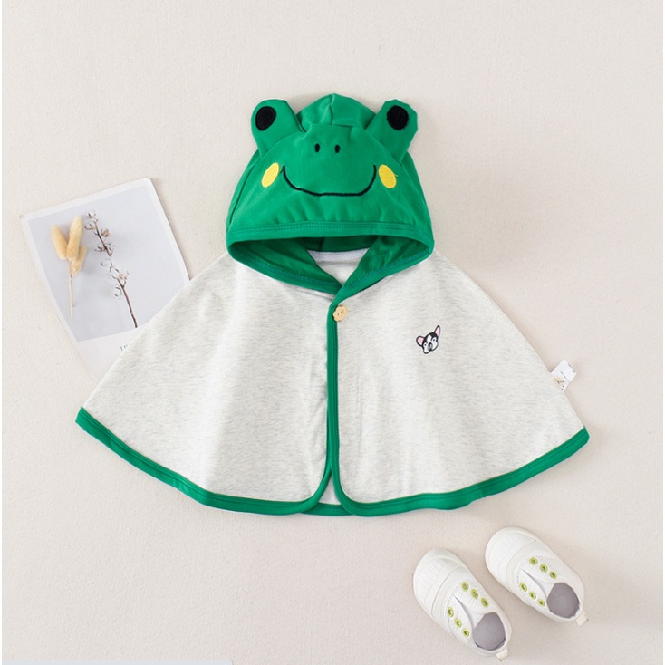 Áo choàng cánh dơi chống nắng chắn gió hình Ếch xanh ngộ nghĩnh cho bé trai bé gái