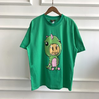 Áo thun tay ngắn dáng rộng in họa tiết khủng long dễ thương thời trang