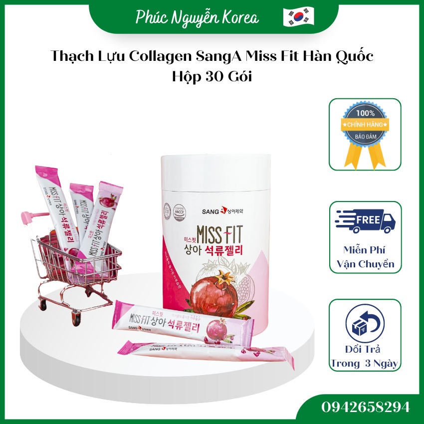 Thạch Lựu SangA Miss Fit Đẹp Da Giảm Cân Hàn Quốc (30 gói) - Bổ Sung Collagen Đẹp Da