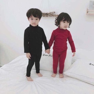bộ borip trơn cổ 3cm cho bé ấm áp
