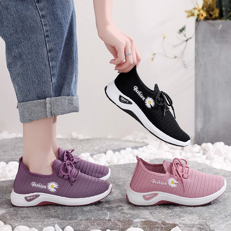 Giày thể thao nữ họa tiết hoa cúc 👟👟👟 Giày thể thao sneaker nữ nổi bật mẫu hot 2021