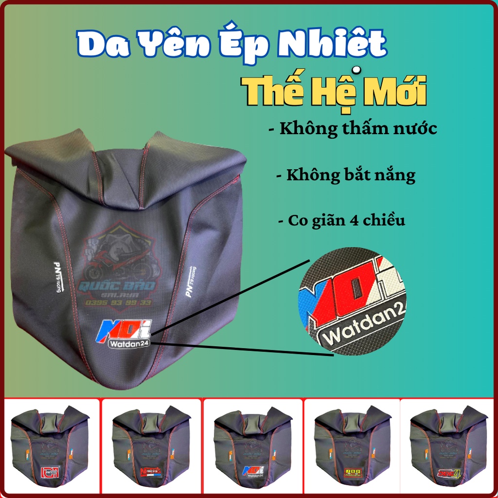 Da yên thái ép nhiệt co giãn 4 chiều viền chỉ đỏ nhiều mẫu dành cho nhiều loại xe