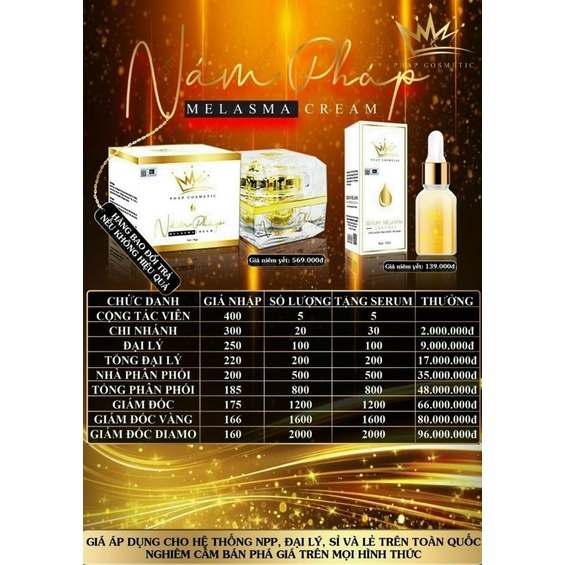 CHÍNH HÃNG-KEM FACE NÁM PHÁP - TẶNG KÈM SERUM MELASMA