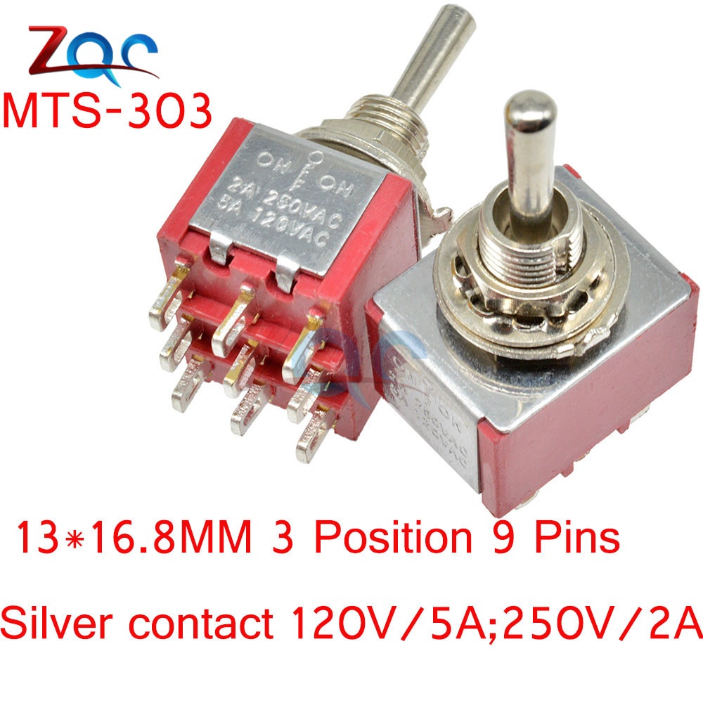 Công Tắc Chuyển Đổi Tự Động Mts-302 / 303 / 402 / 403 / 123 / 223 Spdt Dpdt Mts302 On Off-On On 120vac 125 2a
