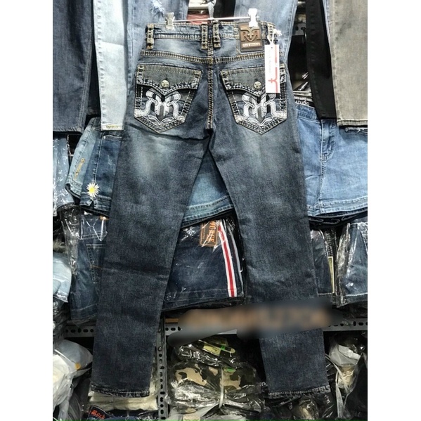QUẦN JEANS NAM DÀI TÚI HỘP CHỈ NỔI ÔNG ĐỊA MÀU XÁM CAO CẤP