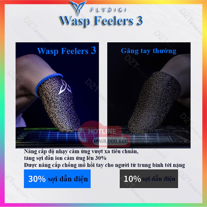 [THẾ HỆ 4 ] Flydigi Wasp Feelers 4 | Găng tay chơi game PUBG, Liên quân, chống mồ hôi tốt hơn, nhạy hơn, in nhiệt 3M mới