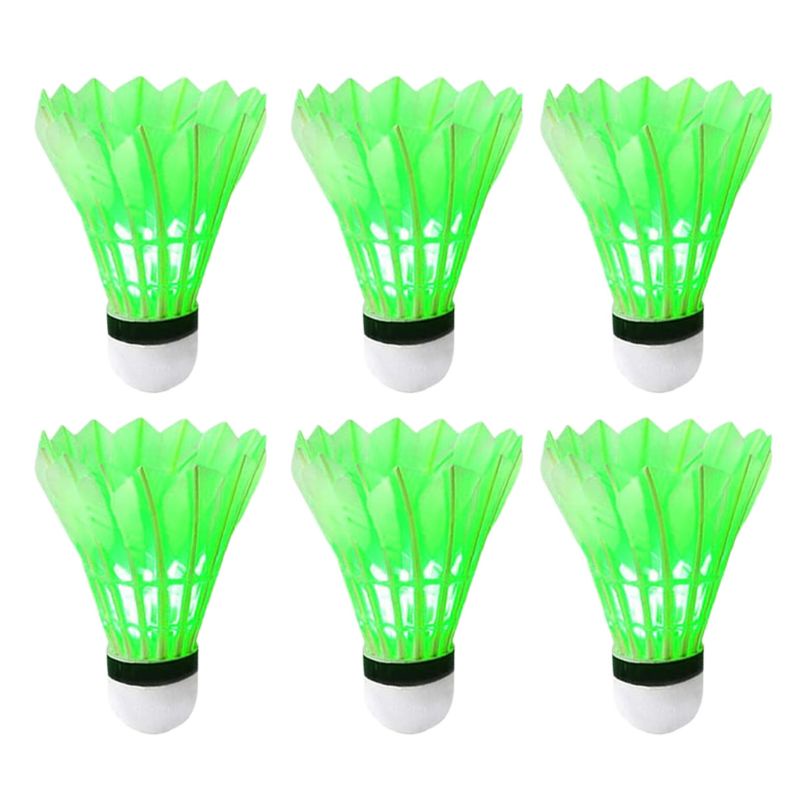 QQ Bộ 6 Quả Cầu Lông Có Đèn LED Phát Sáng Trong Bóng Tối