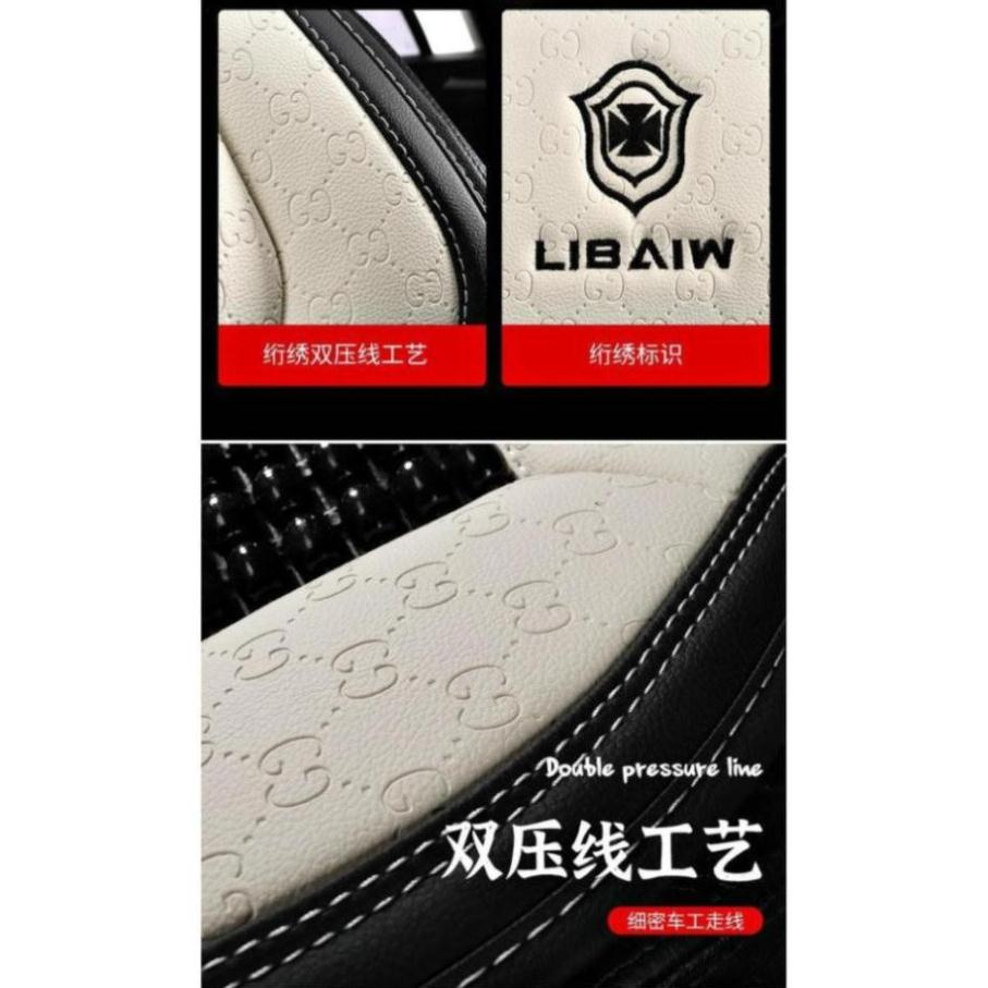 1 Cái Áo Ghế ô tô Libaiw Chất Liệu Da Cao Cấp Phủ 1 Ghế Trước,Có Đan Hạt Gỗ Chống Nóng, Massage Lưng SALE