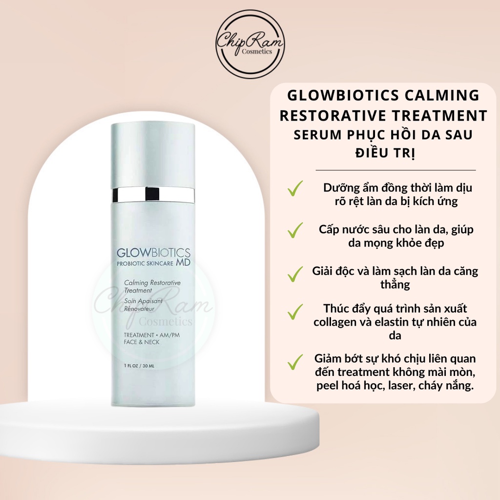 Tinh chất tái tạo, phục hồi da Glowbiotics Calming Restorative Treatment 30ml