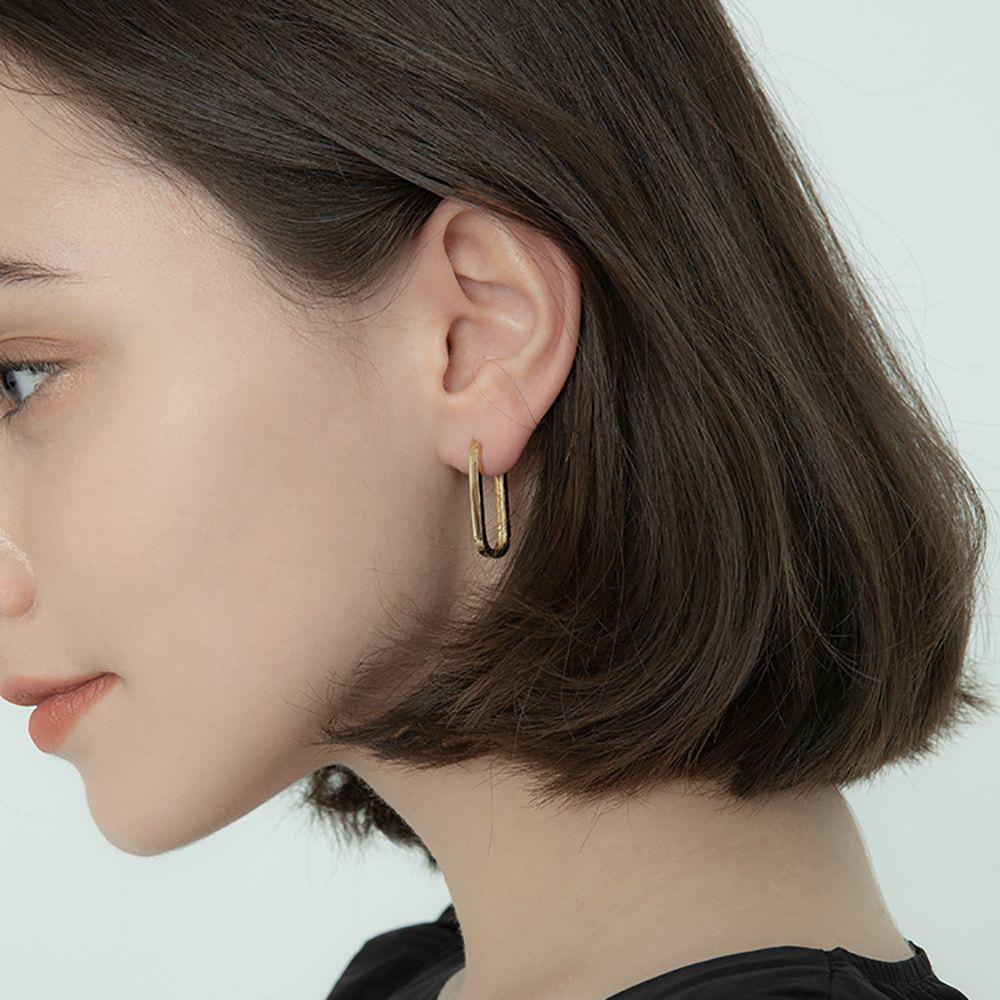 Khuyên Tai Hình Chữ Nhật Thiết Kế Đơn Giản Thời Trang Cho Nữ|Khuyên Tai Nữ Hình Oval Nhiều Màu Sắc Thời Trang
