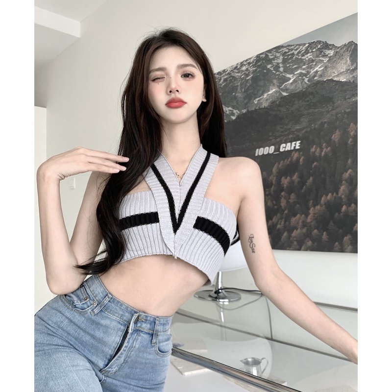 Áo crop top Thời Trang Hàn Quốc Cho Nữ