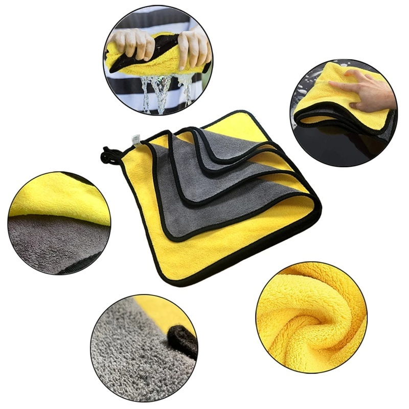 Khăn Lau Đánh Bóng Sợi Nhỏ Mềm Mại Dày Dặn Hai Mặt Kích Thước 30 * 30 / 30 * 40 / 30 * 60cm