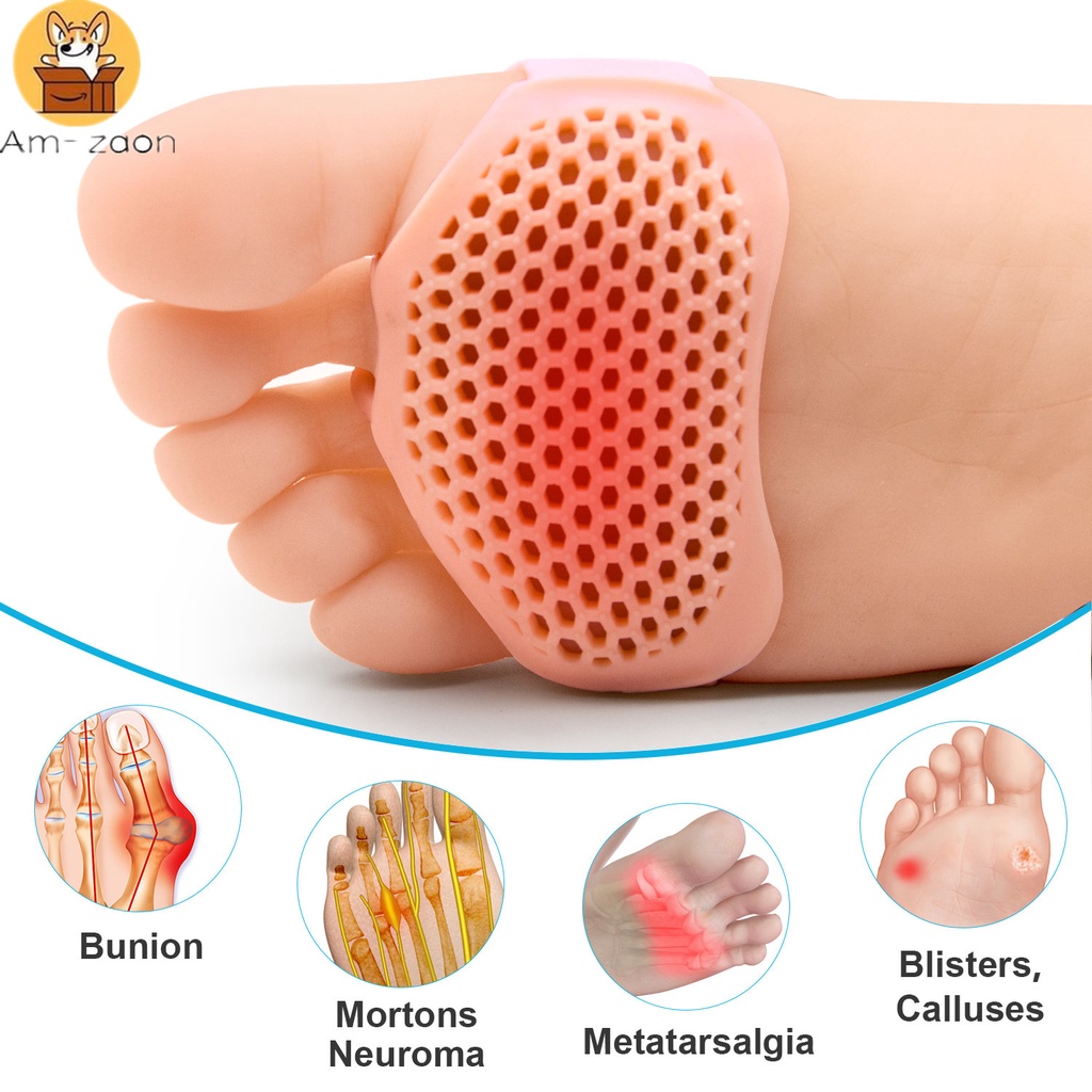 Set 2 Miếng Lót Giày Bằng Silicone Thoáng Khí Giảm Đau