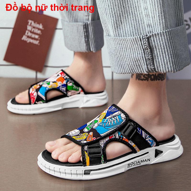 giày gót2021 new sandals nam dép xỏ ngón mùa hè và xu hướng Phiên bản Hàn Quốc chống trơn trượt khử mùi mặc b11