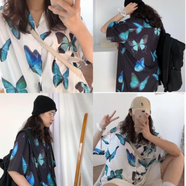Áo Sơ Mi Nữ ☘FREESHIP☘ Áo Sơ Mi Bươm Bướm Nam Nữ Unisex Cực Hot *
