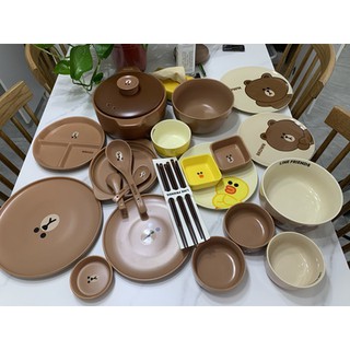 Bộ bát đĩa LINE FRIENDS ( có ảnh fb)