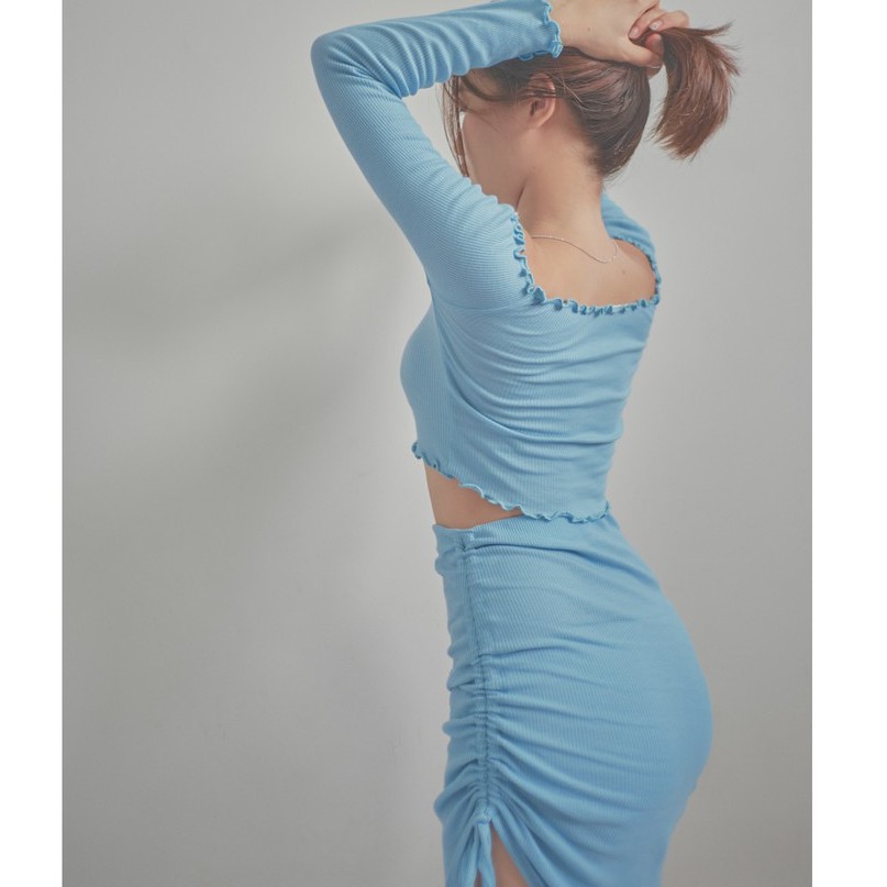 Chân váy rút dây 1 bên chất thun cotton | BigBuy360 - bigbuy360.vn