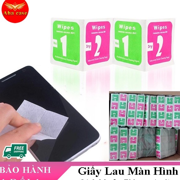 Combo 1 bịch 500 bộ Giấy Lau Cho Kính Cường Lực iphone vệ sinh ipad, màn hình điện thoại, kính mắt (lau ướt + lau khô)