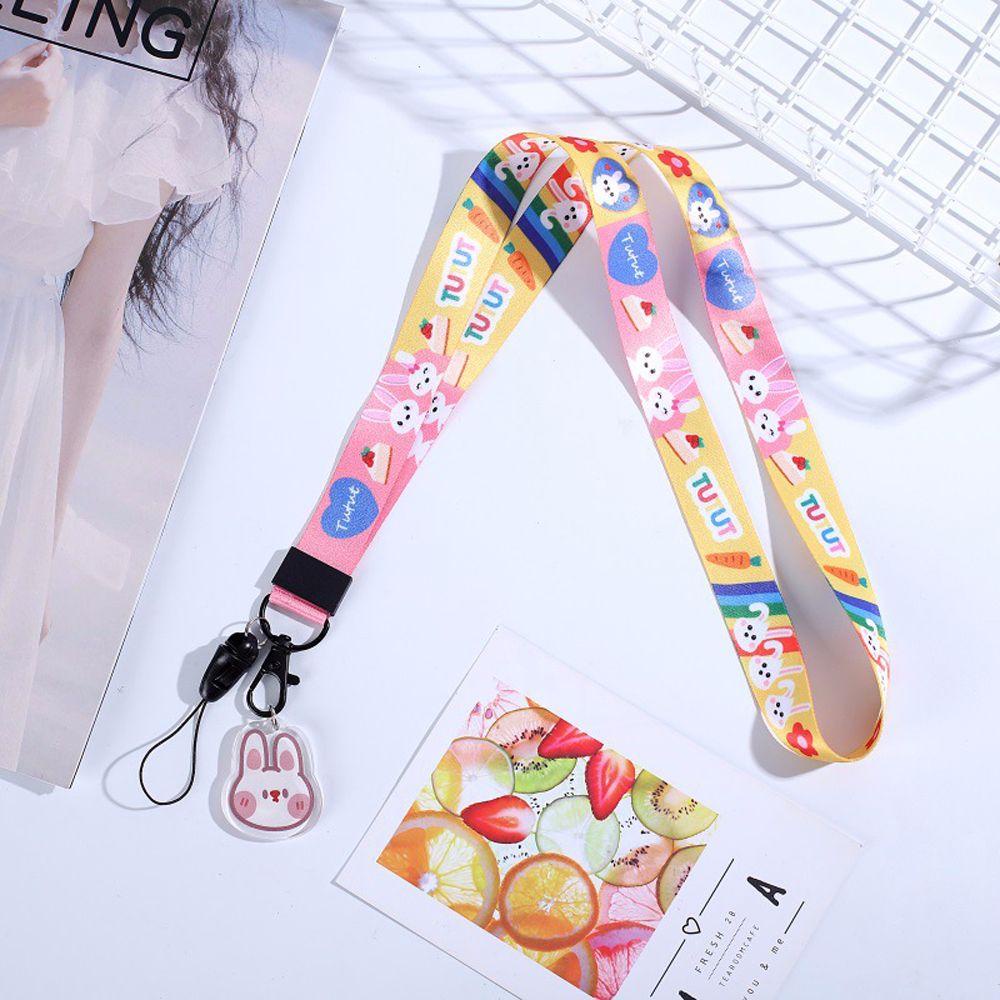 Dây Đeo Cổ Bằng Cotton Họa Tiết Hoạt Hình Cho Điện Thoại