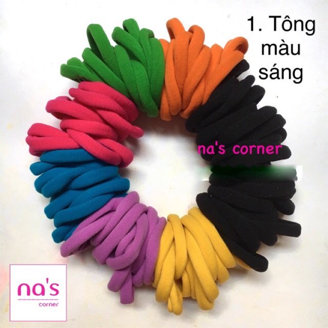 Sỉ thun cột tóc trơn đủ màu 100 sợi lớn loại mịn dày chắc