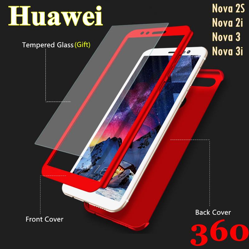 Ốp điện thoại bảo vệ toàn diện kèm kính cường lực màn hình cho Huawei Nova 2S/Nova 2i/Nova 3/Nova 3i