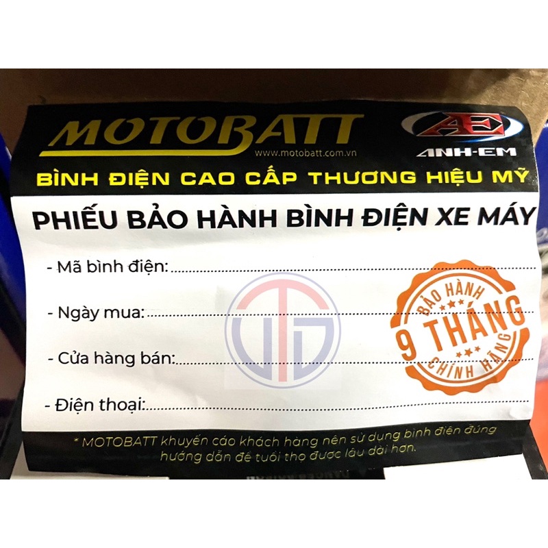Bình ắc quy GEL Motobatt MTX7L_Dành cho xe SH nhập