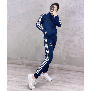 Bộ thể thao Nữ Adi.das Collegiate Navy XUẤT DƯ FULL TEM TAG CODE