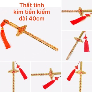 Thất tinh kim tiền bằng đồng dài 40cm