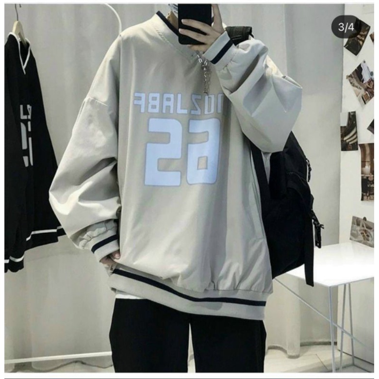Áo sweater unisex nam nữ,áo khoác nỉ kiểu bomber form rộng tay phồng cánh dơi in số 65 phong cách hàn