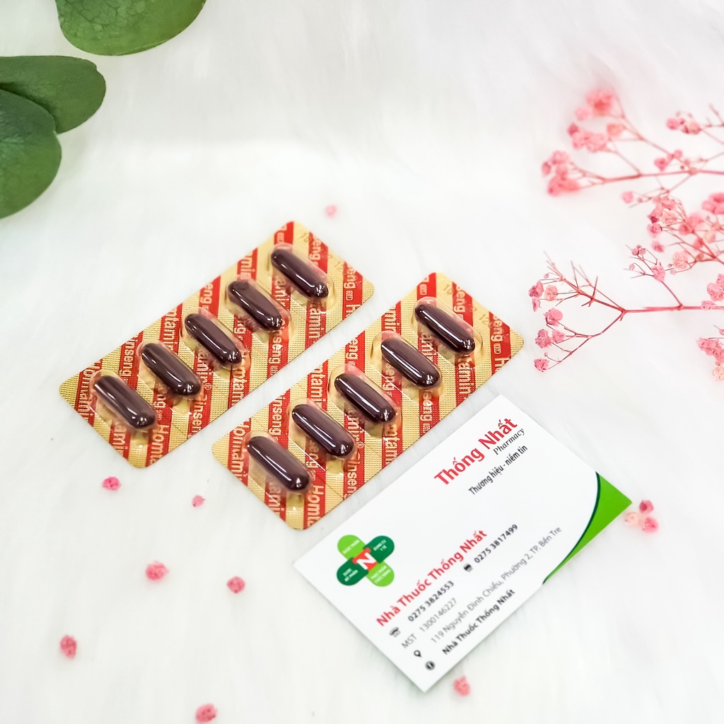 Nhân sâm bổ sung vitamin tăng sức đề kháng ăn ngon Homtamin Ginseng Hàn Quốc chính hãng hộp 60 viên