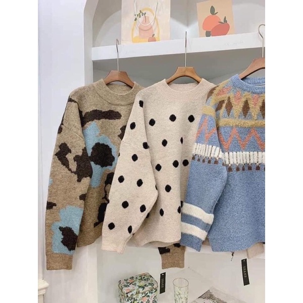 Áo len hoạ tiết Hàn siêu xinh!!!