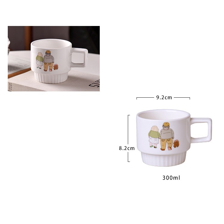 Cốc uống cafe, cốc sứ uống trà ý nghĩa bên nhau trọn đời 300ml