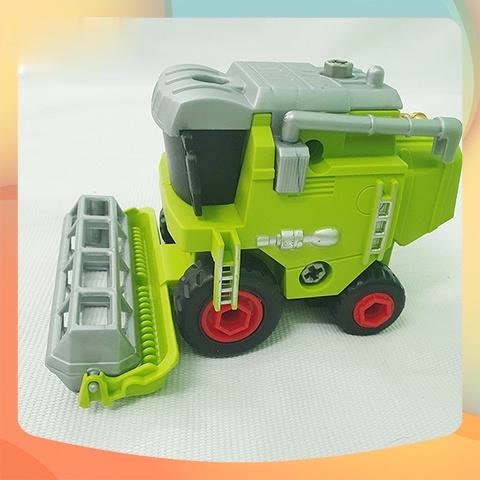 Đồ Chơi Túi 4 Xe Ô Tô Nông Nghiệp Máy Cày Tặng Kèm Tua Vít cho Bé
