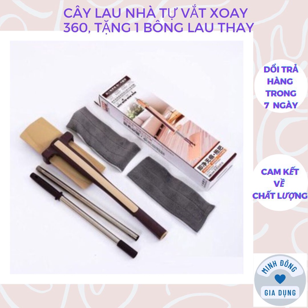Cây Lau Nhà Tự Vắt Thông Minh Spin Mop Xoay 360 Độ, Chổi Lau Nhà Tự Vắt Chắc Chắn Bằng Chất Liệu Nhựa, Inox Bền Đẹp