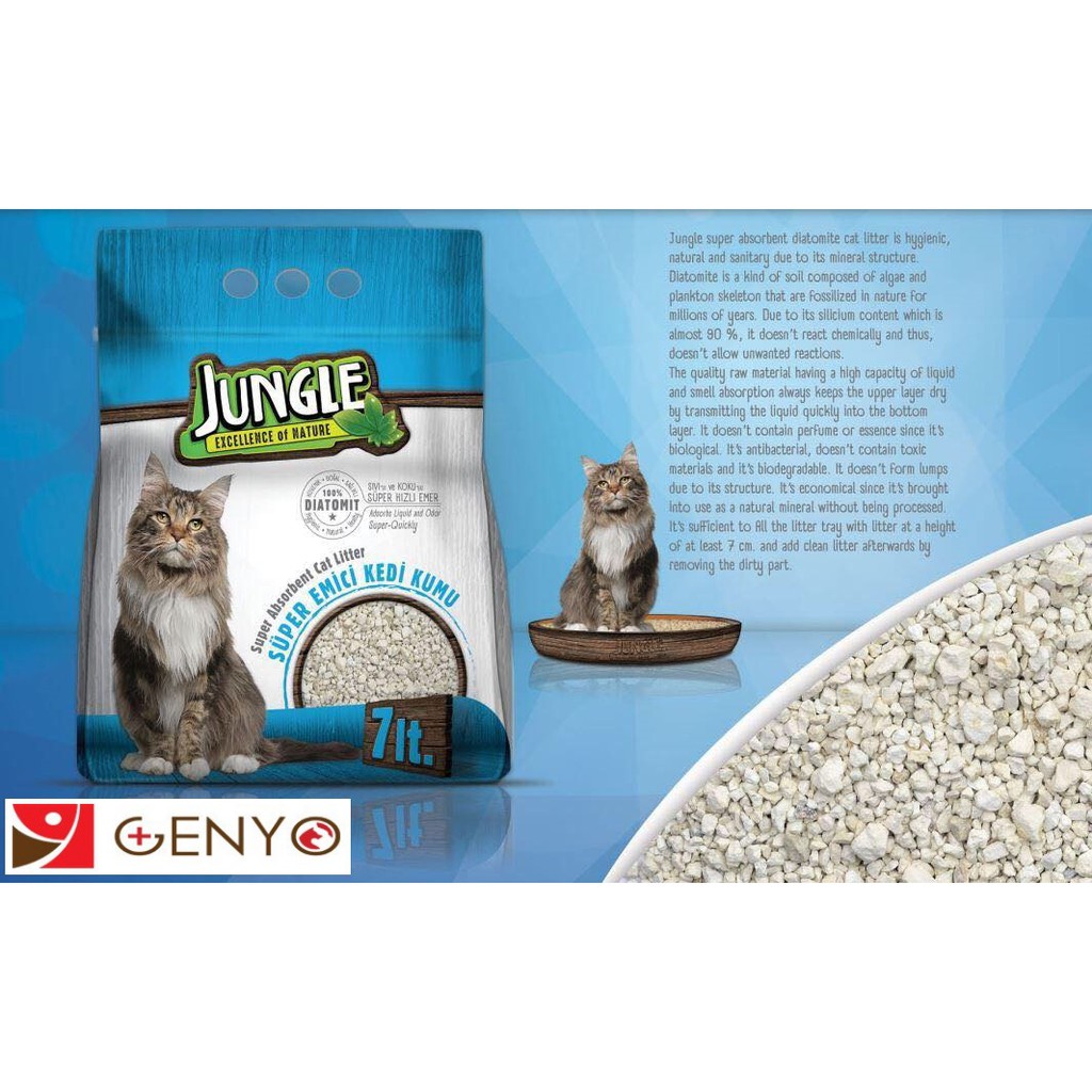 CÁT VỆ SINH CHO MÈO JUNGLE DIATOMITE 7L- Jungle Diatomite Túi 7L