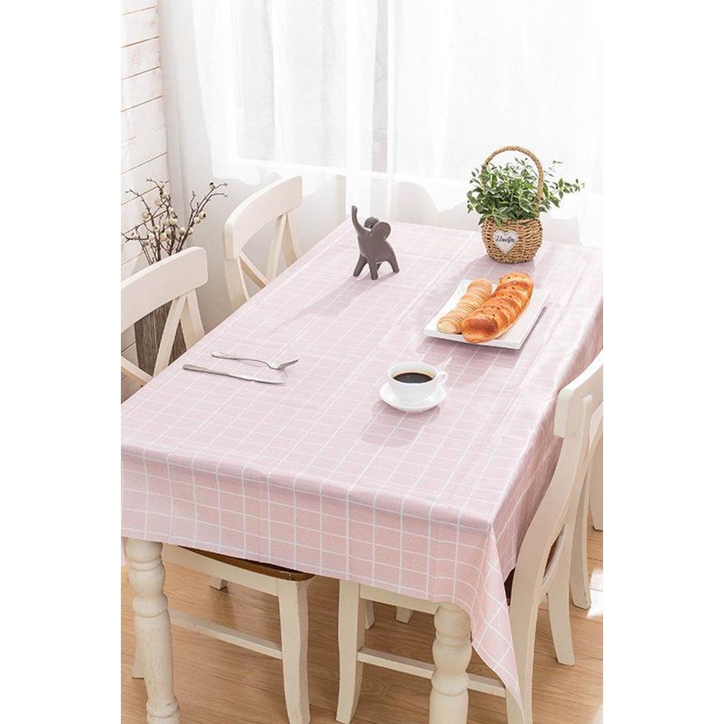 Khăn Trải Bàn Caro Vintage Hàn Quốc Picnic Dã Ngoại Decor Phông Nền Chụp Ảnh PVC Chống Thấm Nước