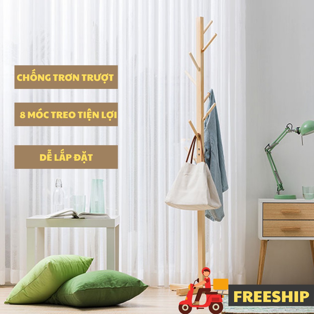 Giá Treo Quần Áo Gỗ, Cây Treo Quần Áo Decor Phòng Kiểu Hàn LEON OFFICIAL