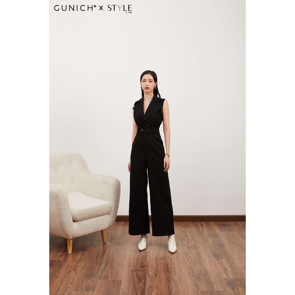 Jumpsuit cổ Vest đắp chéo, sát nách sang trọng, chất liệu mềm mịn cao cấp by GUNICH