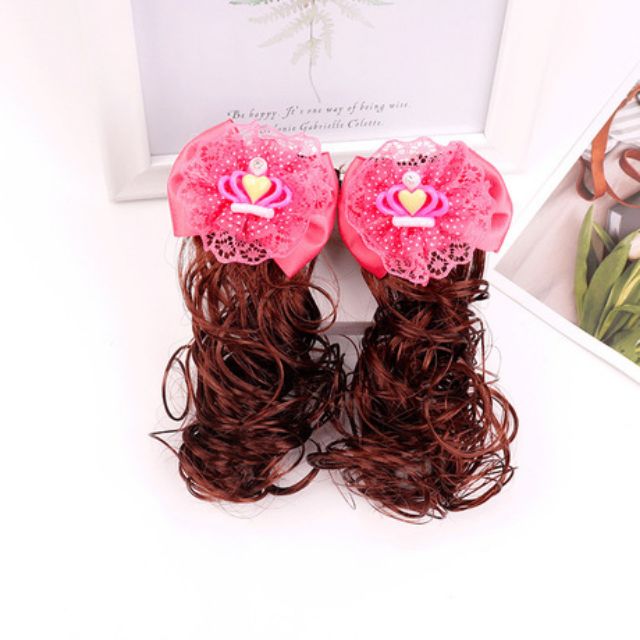 Kẹp tóc giả xoăn cho bé