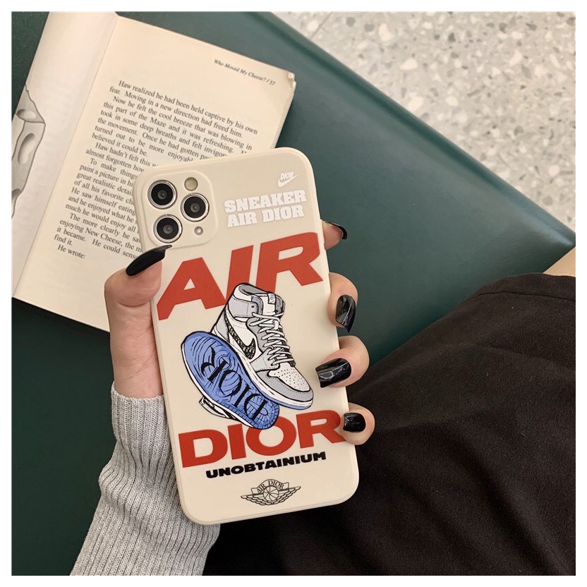 Ốp lưng iphone hÌnh Giày Dior G09 Dẻo Viền Vuông bảo vệ camera iphone 7plus/8plus/x/xs/xsmax/11/12/13/pro/promax
