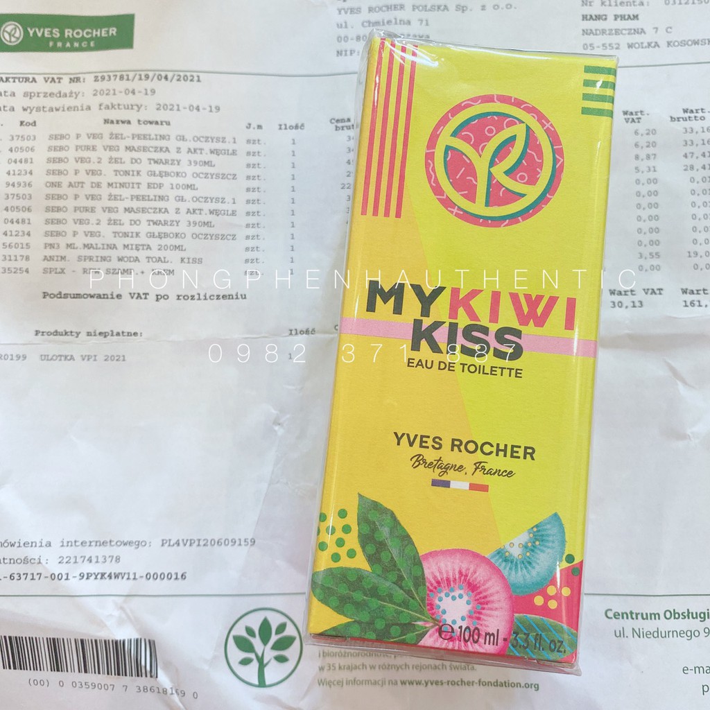 Nước hoa Nữ Yves Rocher My Kiwi Kiss EDT 100ml - Phiên bản Hè 2021