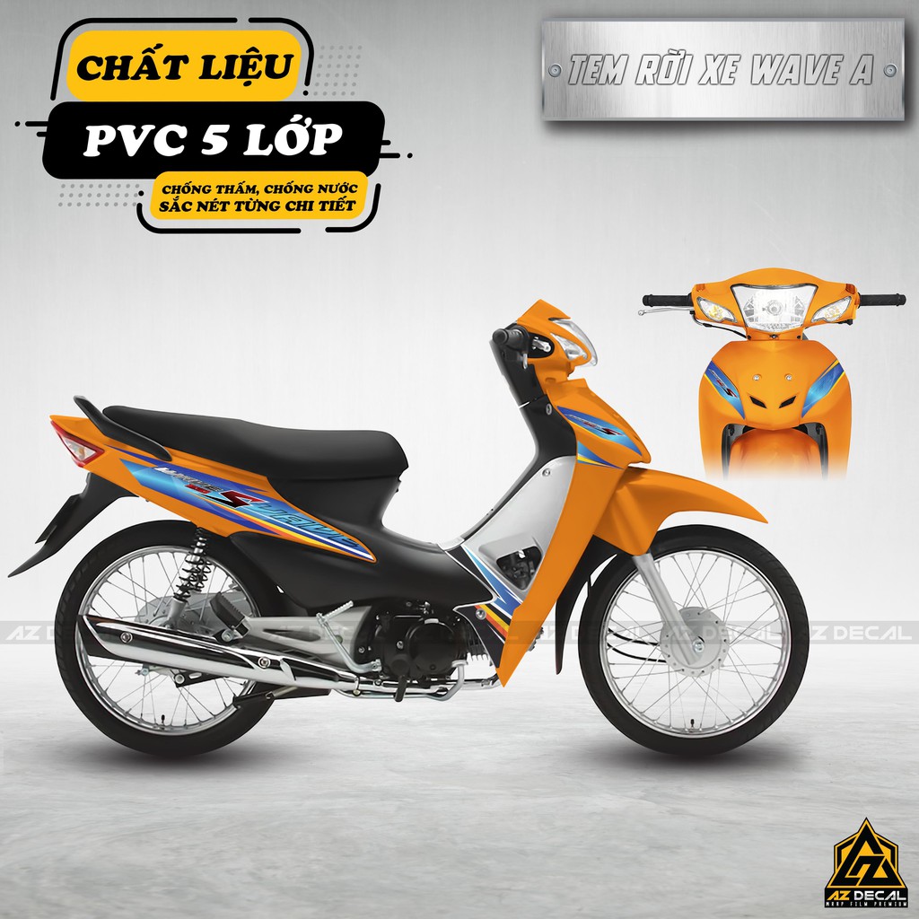 Tem Wave HOT TREND Phong Cách Chuyển Màu Blue Sea | WA061604S | Chất Liệu Decal PVC Chống Bay Màu