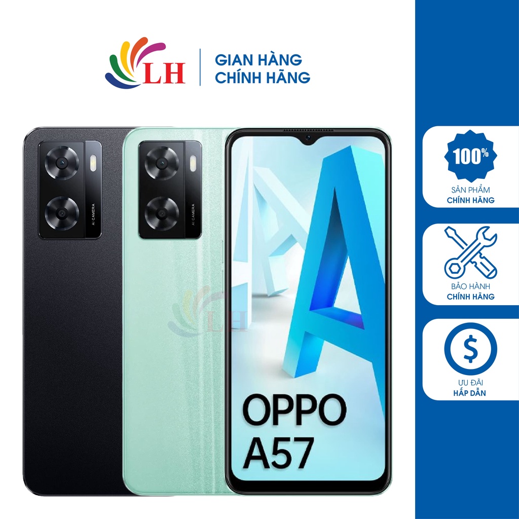 Điện thoại Oppo A57 (4GB/64GB) - Hàng chính hãng - Khả năng sạc nhanh 33W, màn hình rộng lớn 6.56"