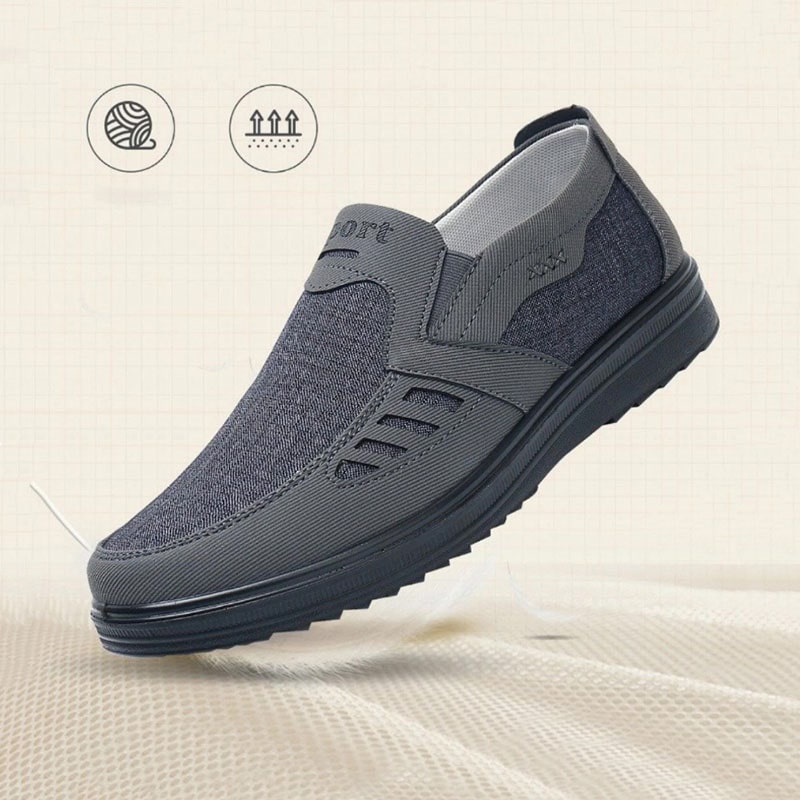 Giày lười nam trung niên cao cấp form dáng đẹp giày lười vải nam thoáng khí mẫu giày siêu nhẹ